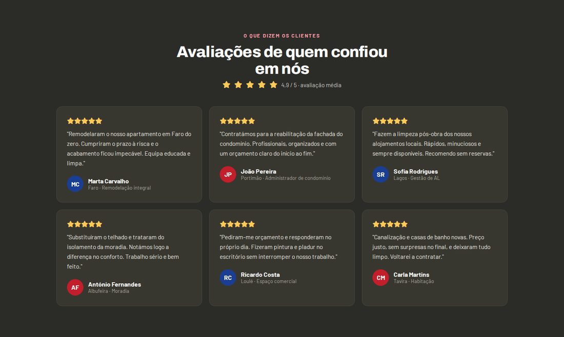 Customer reviews section on the Tamayo & Osorio website